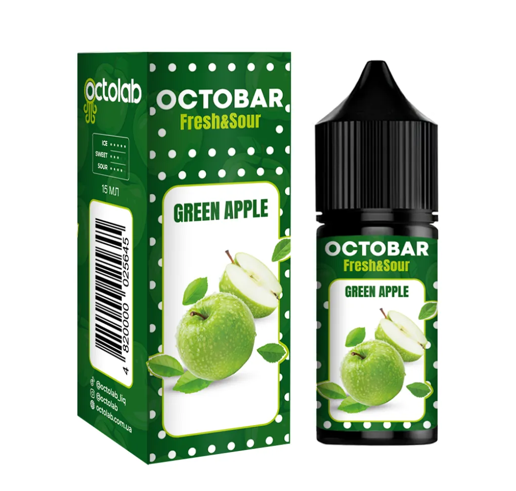 Ароматизатор Octobar Sour & Fresh Green Apple 15 мл Ароматизатор Octobar Sour & Fresh Green Apple 15 мл