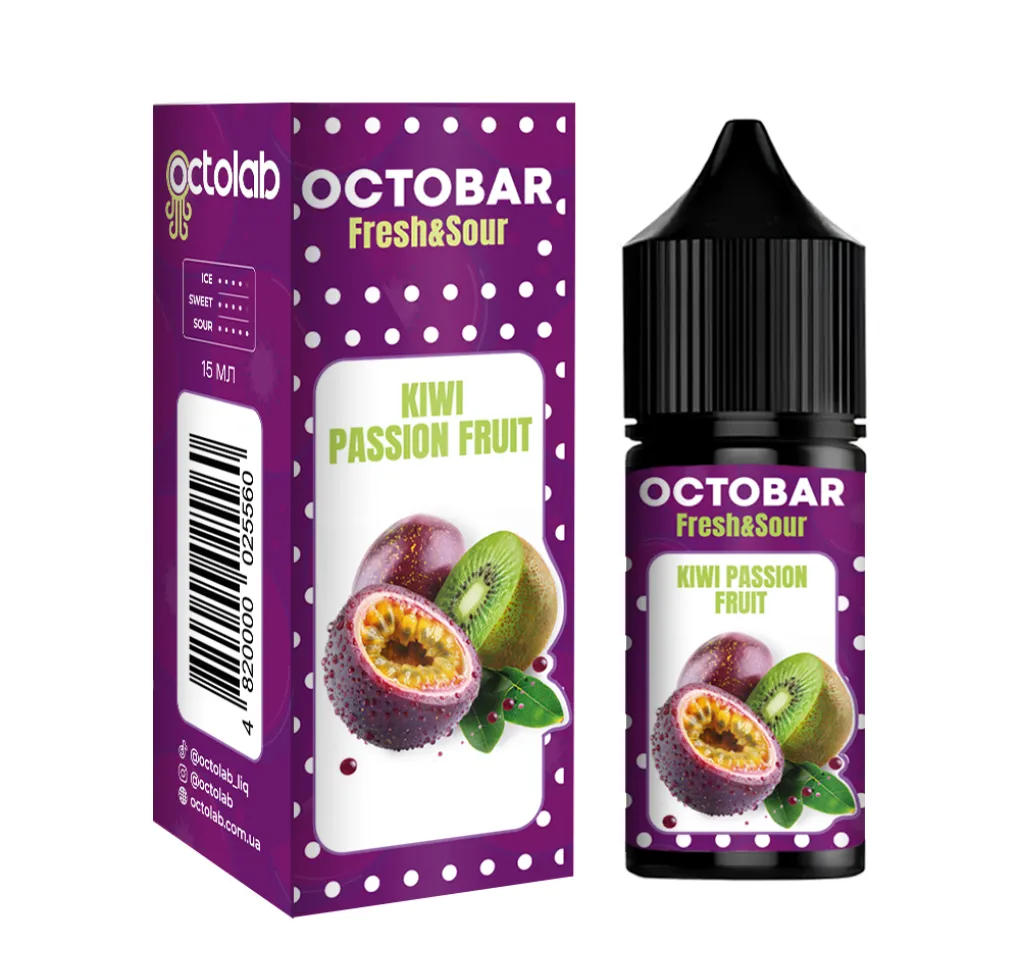 Ароматизатор Octobar Sour & Fresh Kiwi Passionfruit 15 мл Ароматизатор Octobar Sour & Fresh Kiwi Passionfruit 15 мл