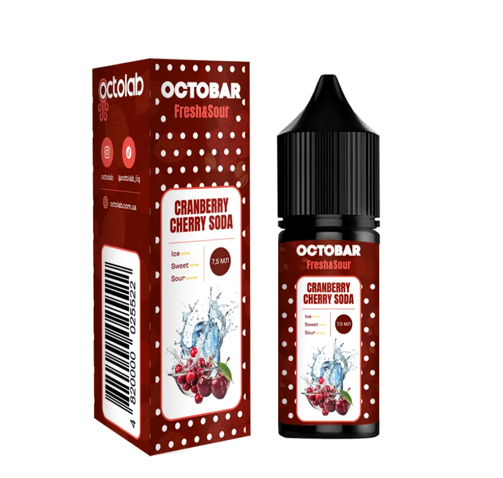 Ароматизатор Octobar Sour & Fresh Cranberry Cherry Soda 7,5 мл