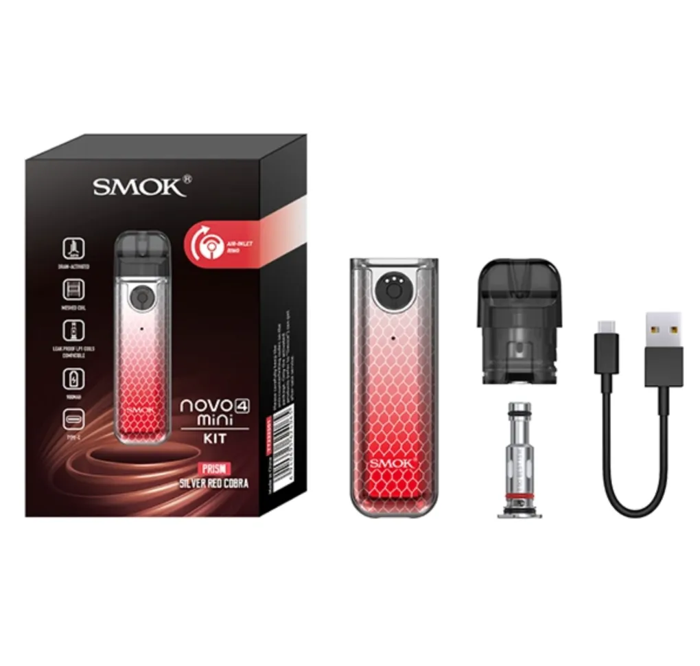 Smok Novo 4 Mini Silver Red Cobra Smok Novo 4 Mini Silver Red Cobra