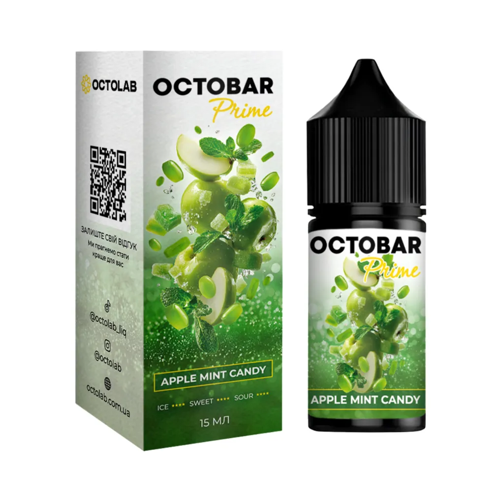 Ароматизатор Octobar Prime Apple Mint Candy 15 мл Ароматизатор Octobar Prime Apple Mint Candy 15 мл