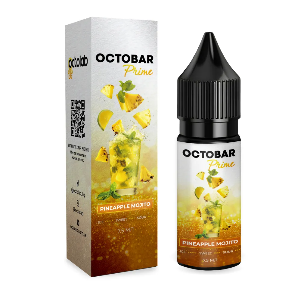 Ароматизатор Octobar Prime Pineapple Mojito 7,5 мл Ароматизатор Octobar Prime Pineapple Mojito 7,5 мл